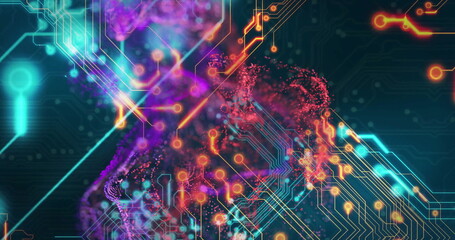 Digital human head and circuit board, artificial intelligence image