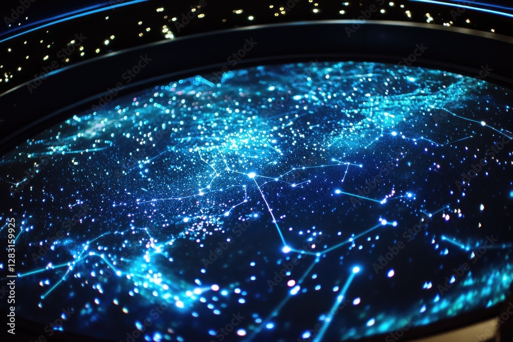 Poster A view of the stars and planets from a space station, ideal for use in astronomy or science-related contexts