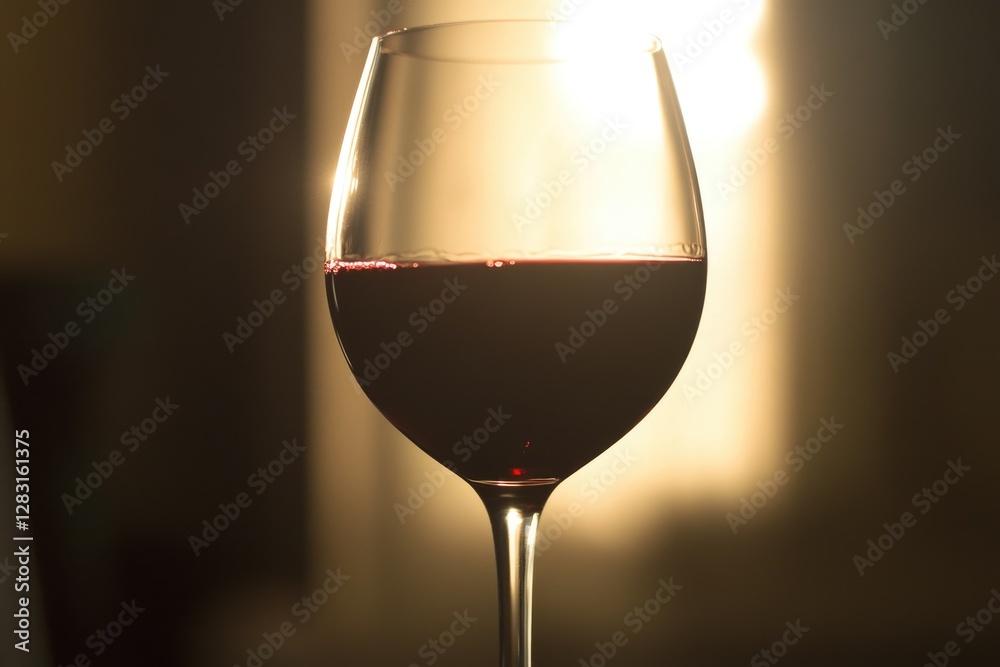 Poster a single serving of wine placed on a table