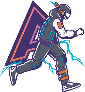 Powerful and Speedy A Logo Design with Glowing Details Art & Illustration