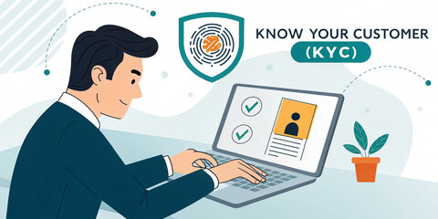 Businessman Engaging in Know Your Customer (KYC) Concept for Compliance