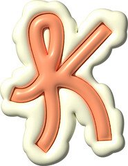 3D Ransom Letter K