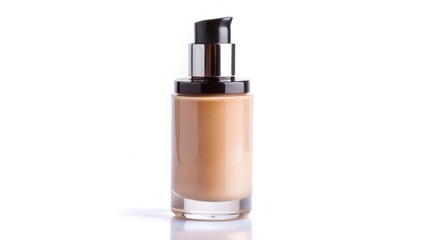Liquid Foundation Bottle on White Background