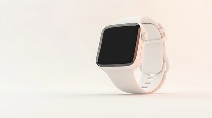 Sleek Silver Smartwatch with Blank Black Screen on a Minimalist Background