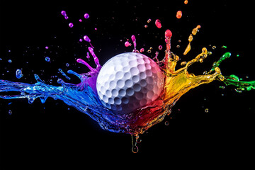 playing golf ball on background