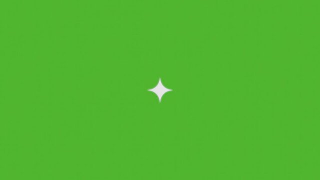 Animation blink twinkle star particle graphic movement appear on green screen flash bright and sparkle flare cute cartoon for video.