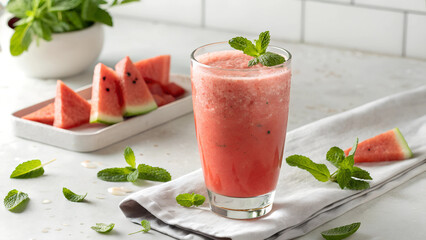 Refreshing Watermelon Smoothie with Mint
