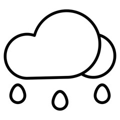rain cloud icon with outline style. Suitable for website design, logo, app and UI. Based on the size of the icon in general, so it can be reduced.