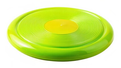 Lime Green Flying Disc on White Background