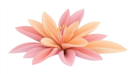 Fototapeta premium Elegant Pink Lily with Soft Long Petals Isolated on White Background for Floral Design and Nature Themes