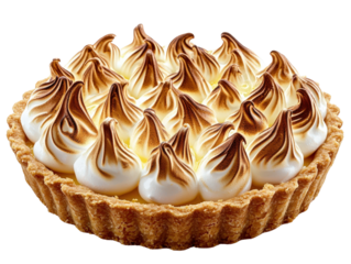 Delicious Lemon Meringue Tart with Beautifully Toasted Meringue Peaks on a Crust Base