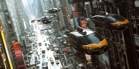 Fototapeta premium Urban metropolis with many high-rise buildings and bustling streets