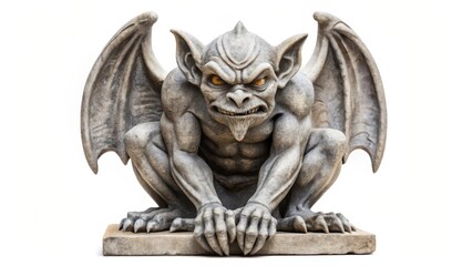 Fototapeta premium Gargoyle Statue on White Background