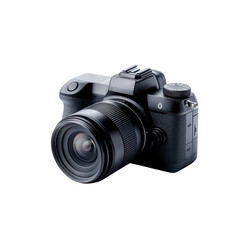 Modern mirrorless camera with sleek design and lens