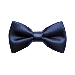 Elegant black satin bow tie on a dark background