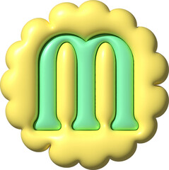 3D Ransom Letter M