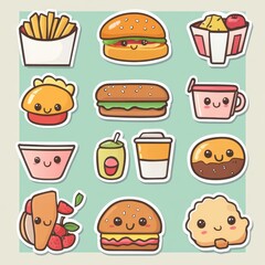 Cute Pixel Art Fast Food Illustrations Burgers, Fries, and Drinks