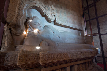 The Nirvana Posture, principle Buddha image of  Myay Bon Thar Hla Pagoda Complex, Nyaungu city, Myanmar