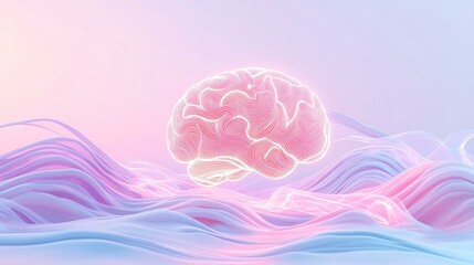 Abstract representation of a glowing brain.