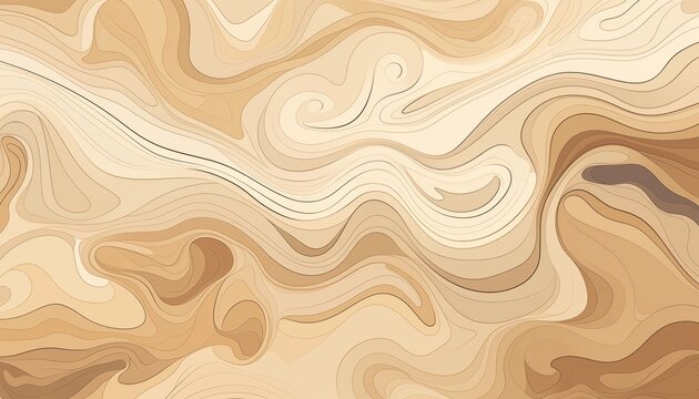 abstract background with waves, ivory beige mono tone brown line