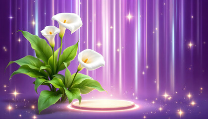 flowers calla lilies background beauty cosmetics sale