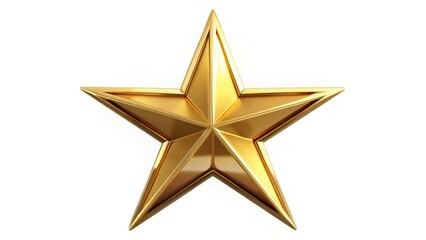 Obraz premium Gold Star, Five-Pointed Star, 3D Render