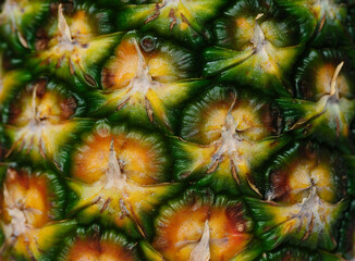 Closeup of pineapple skin texture