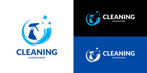 Stylish window cleaning service logo. Vector illustration.