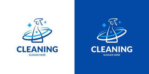 Stylish cleaning business logo. Vector illustration.