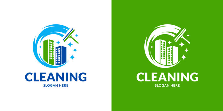 Modern office cleaning service logo. Vector illustration. - Powered by Adobe