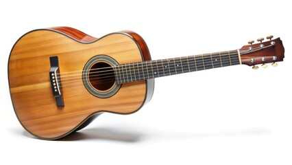 Acoustic Guitar on White Background