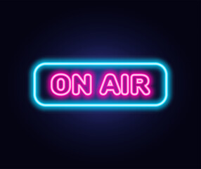 Vector Neon sign On Air for decoration and design.