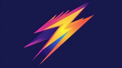 Abstract Colorful Lightning Bolt Design