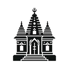 Obraz premium Traditional Temple Logo - Iconic Historical Architecture