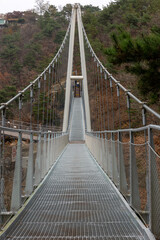 suspension bridge in the mountains