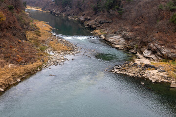 river flowing into the river