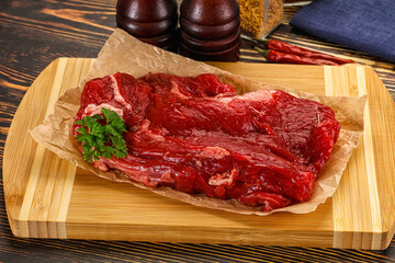 Raw beef meat piece for cooking