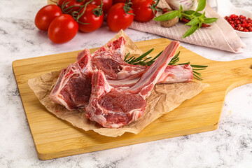 Raw Rack of Lamb for cooking