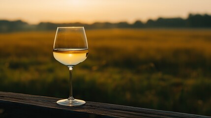 Sunrise wine glass, field, vineyard, tranquility, relaxation, outdoor, summer, drink, beverage,  photography