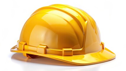 Fototapeta premium Yellow Hard Hat on White Background
