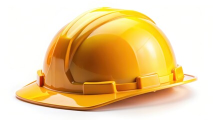 Fototapeta premium Yellow Hard Hat on White Background