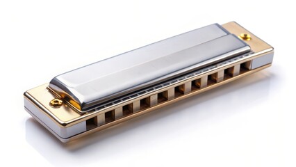 Harmonica on White Background