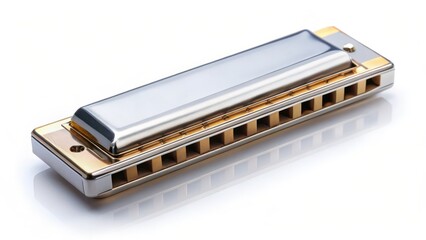Harmonica on White Background