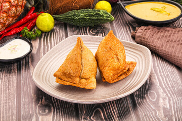 Indian cuisine - stuffed samosa pastrie