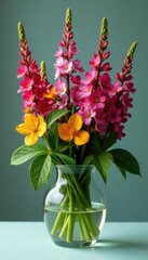 Valeriana officinalis flowers and leaves in a vase, flora, arrangement, plants