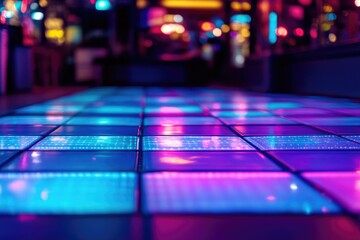 Obraz premium A vibrant dance party scene with bright lights and energetic atmosphere