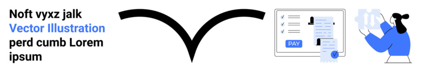 Stylized data submission form displayed on a screen, person analyzing feedback using a document concept. Ideal for business, survey tools, forms, user interfaces, digital analytics, communication