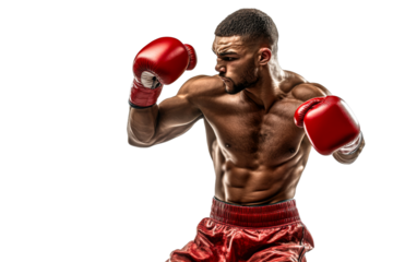 Intense training by a determined boxer