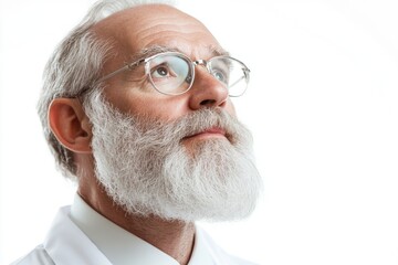 A portrait of an older gentleman with a distinctive white beard and glasses, suitable for various uses such as historical reenactments or academic settings