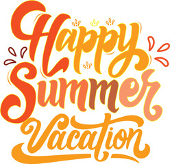 Happy summer vacationt shirt design typography style
